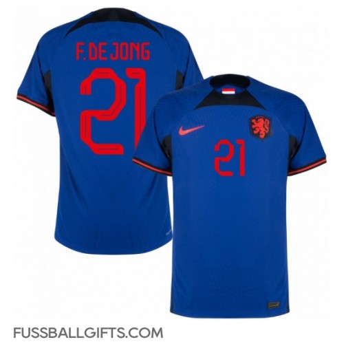 Niederlande Frenkie de Jong #21 Fußballbekleidung Auswärtstrikot WM 2022 Kurzarm